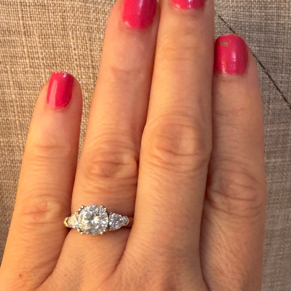 Lab diamond engagement ring. 1.75 carats total weight